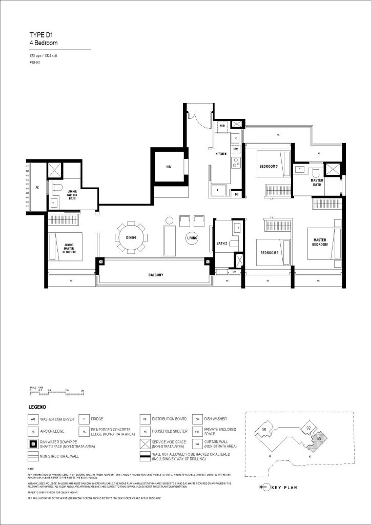 Arina East Residences 4-bedroom floor plan with luxurious and spacious design