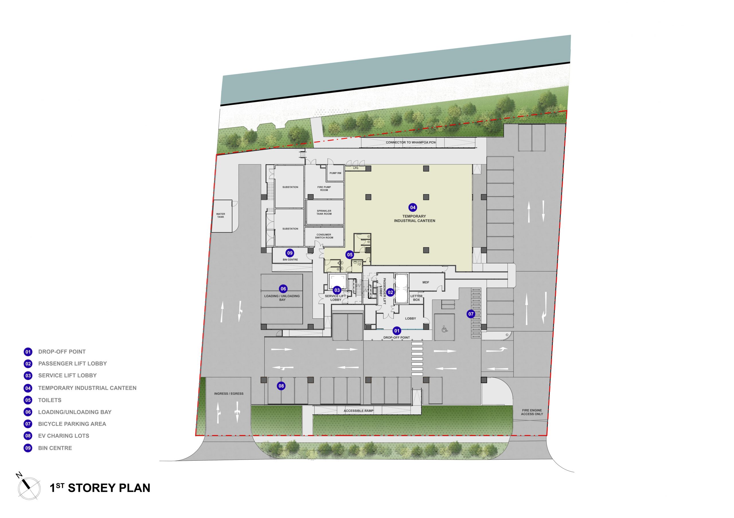 Site plan of Space 18 industrial development at Lorong Ampas, Singapore