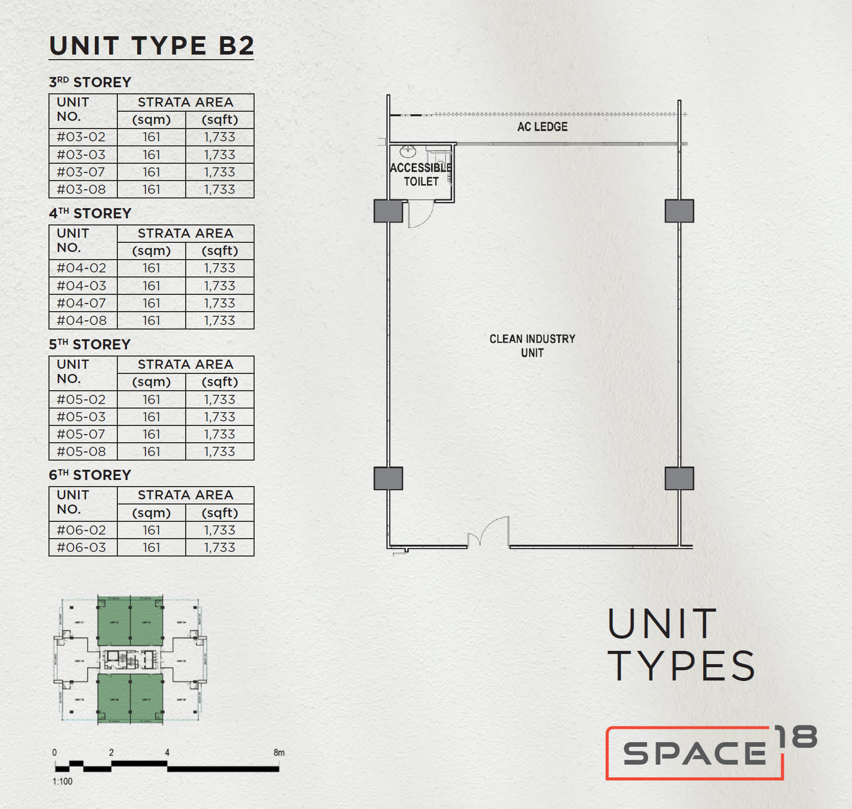 Floor plan of a unit at Space 18 industrial development, Lorong Ampas, Singapore
