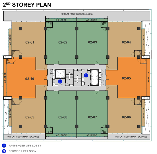 Level 2 floor plan of Space 18 industrial development at Lorong Ampas, Singapore